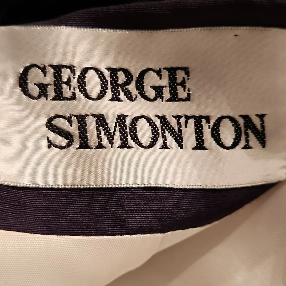George Simonton Navy and White Silk Jacket Size 8